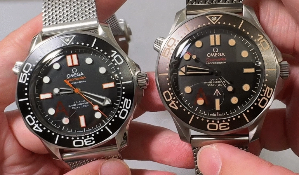 Две версии Omega Seamaster Две модели часов Omega Seamaster
