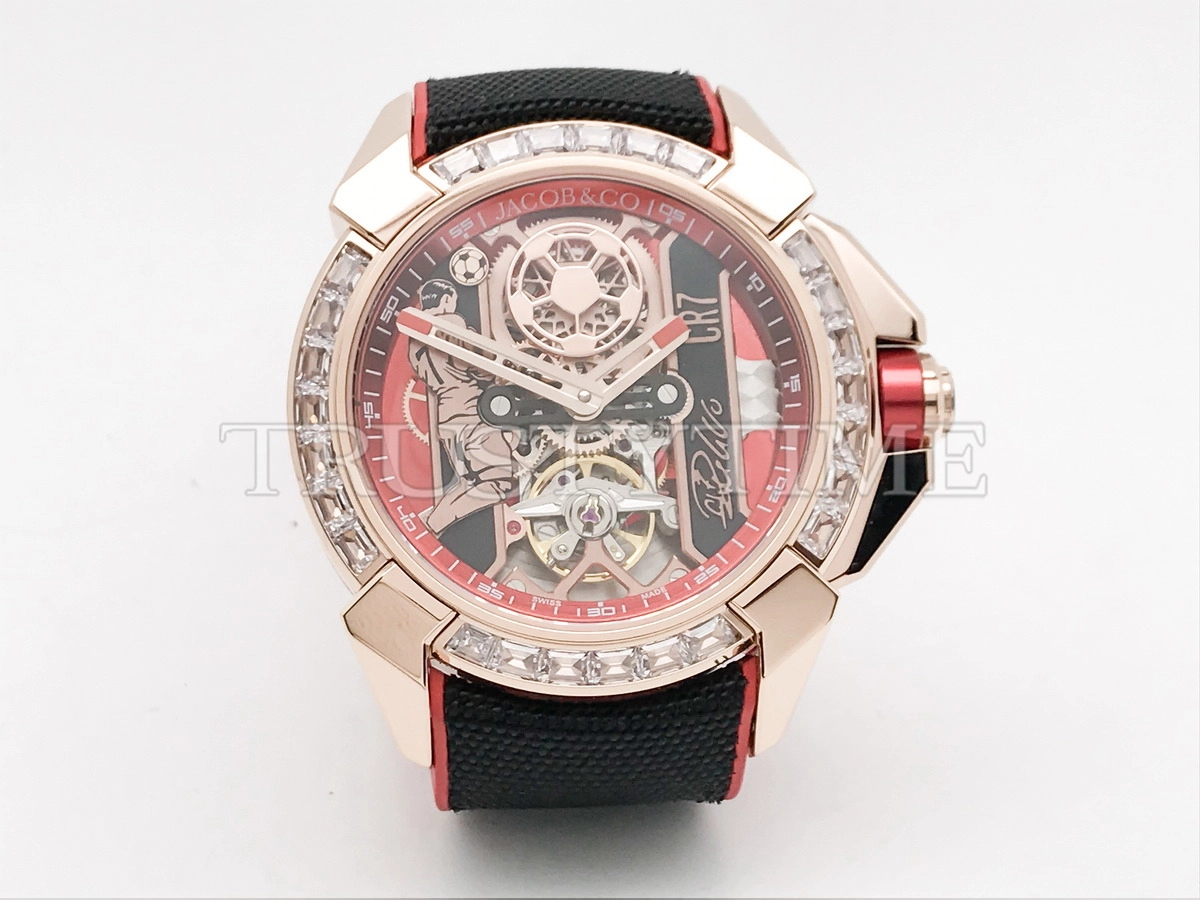 Копия часов Jacob & Co Epic X Flight of CR7 Baguette EX120.43.BC.AB.ABRUA