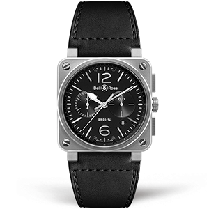 Копия часов Bell & Ross BR 03-94 Steel Chronograph BR0394-BL-SI/SCA
