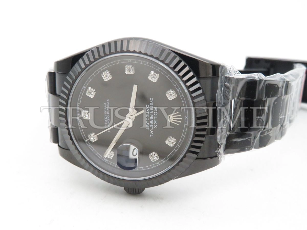 Копия часов Rolex DateJust II 41mm 126300 Black Dial Diamonds