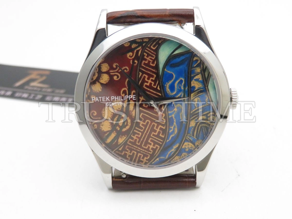 Копия часов Patek Philippe Calatrava Bhutan Textiles 38mm 5077P-102