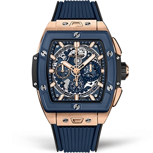 Копия часов Hublot Spirit Of Big Bang King Gold Blue Ceramic 42 642.OL.7180.RX