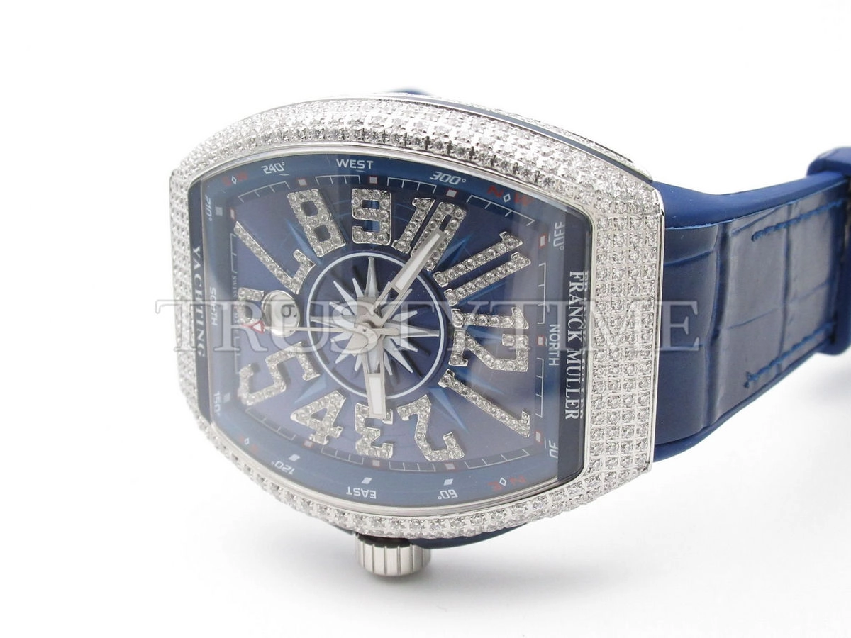 Копия часов Franck Muller Vanguard Yachting V 45 SC DT YACHT D NBR CD (BL) (OG) (BL.DIAM AC)