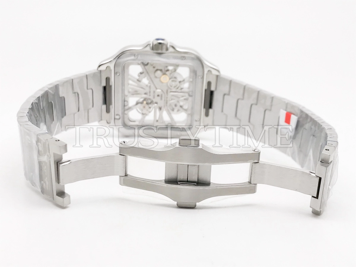 Копия часов Cartier Santos de Cartier Large Skeleton 40mm WHSA0019