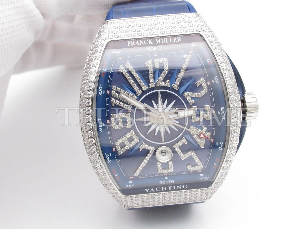 Копия часов Franck Muller Vanguard Yachting V 45 SC DT YACHT D NBR CD (BL) (OG) (BL.DIAM AC)