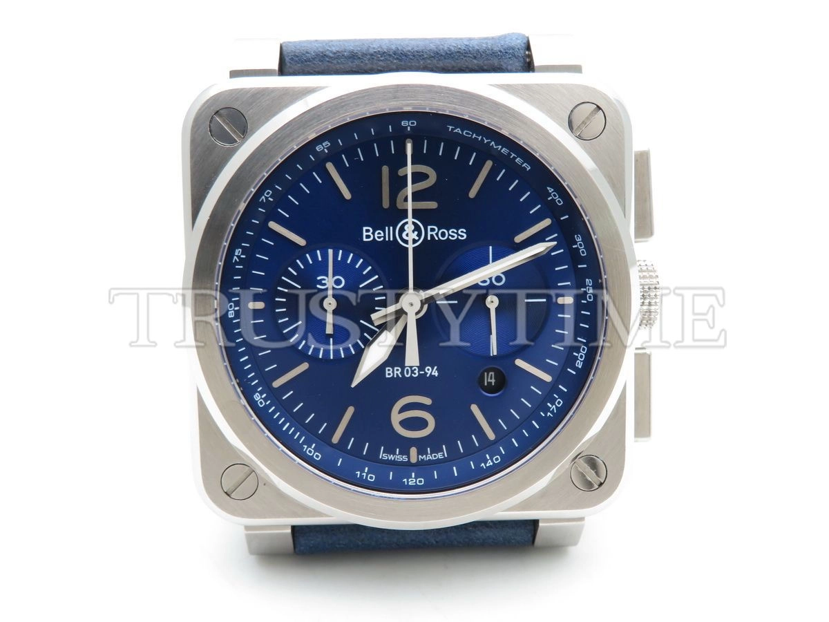 Копия часов Bell & Ross BR 03-94 Blue Steel Chronograph BR0394-BLU-ST/SCA