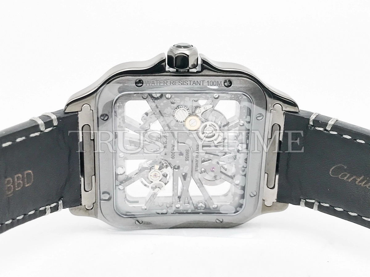 Копия часов Cartier Santos de Cartier Large Skeleton 40mm WHSA0009