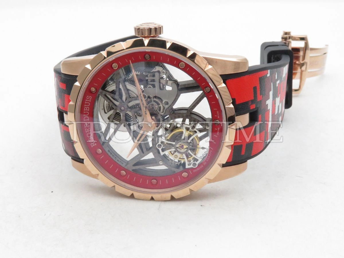 Копия часов Roger Dubuis Excalibur Skeleton Flying Tourbillon Red