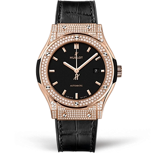 Копия часов Hublot Classic Fusion King Gold Pavé 42mm 542.OX.1181.LR.1104