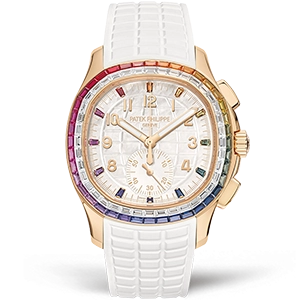 Копия часов Patek Philippe Aquanaut Luce "Rainbow" Chronograph Joaillerie 7968/300R-001 White Strup