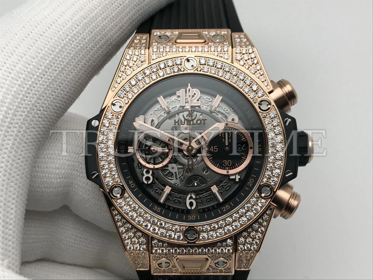 Копия часов Hublot Big Bang Unico King Gold Pave 44mm 421.OX.1180.RX.1704