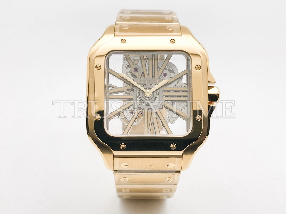 Копия часов Cartier Santos de Cartier Large Skeleton 40mm WHSA0042