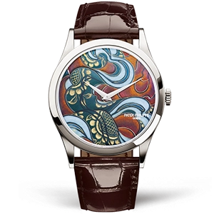Копия часов Patek Philippe Calatrava Bhutan Textiles 38mm 5077P-103