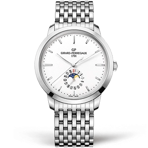Копия часов Girard Perregaux 1966 Date and Moon Phases 49545-11-131-11A