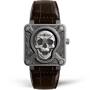 Копия часов Bell & Ross BR 01 Skull Burning BR0192-SKULL-BURN