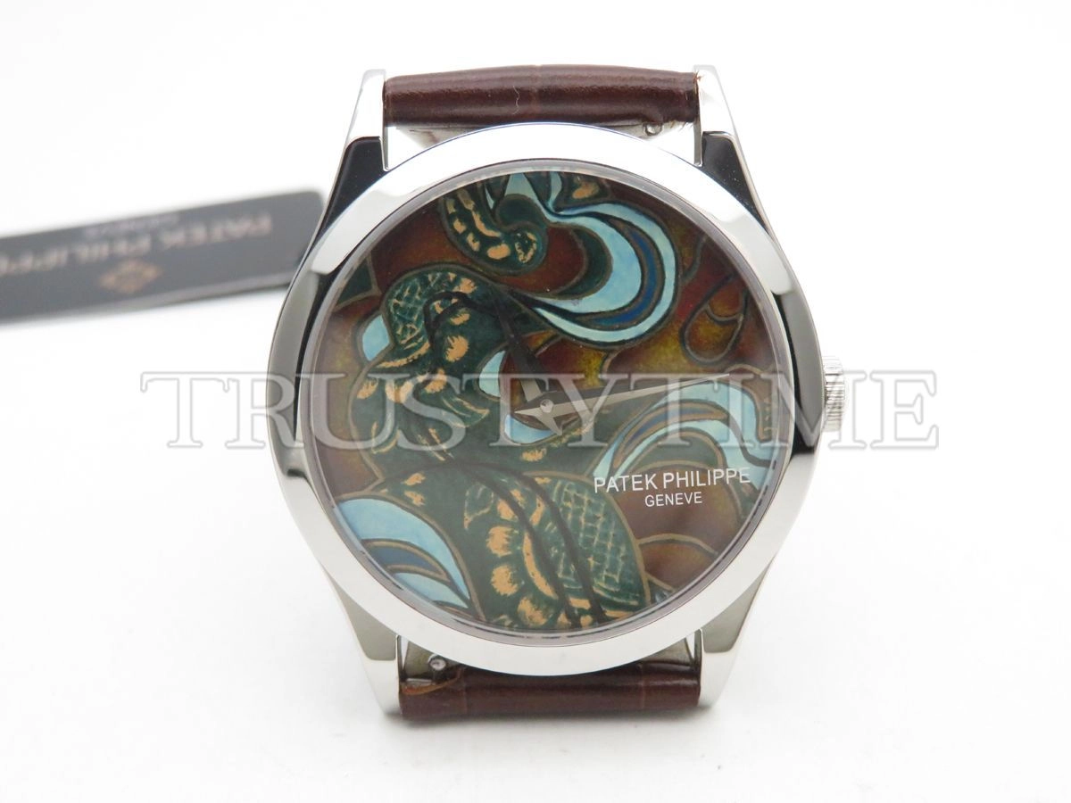 Копия часов Patek Philippe Calatrava Bhutan Textiles 38mm 5077P-103