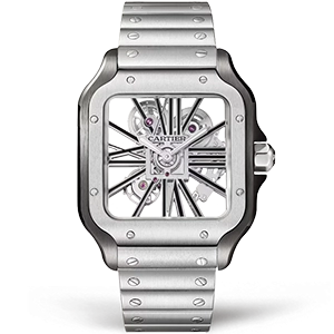 Копия часов Cartier Santos de Cartier Large Skeleton 40mm WHSA0027