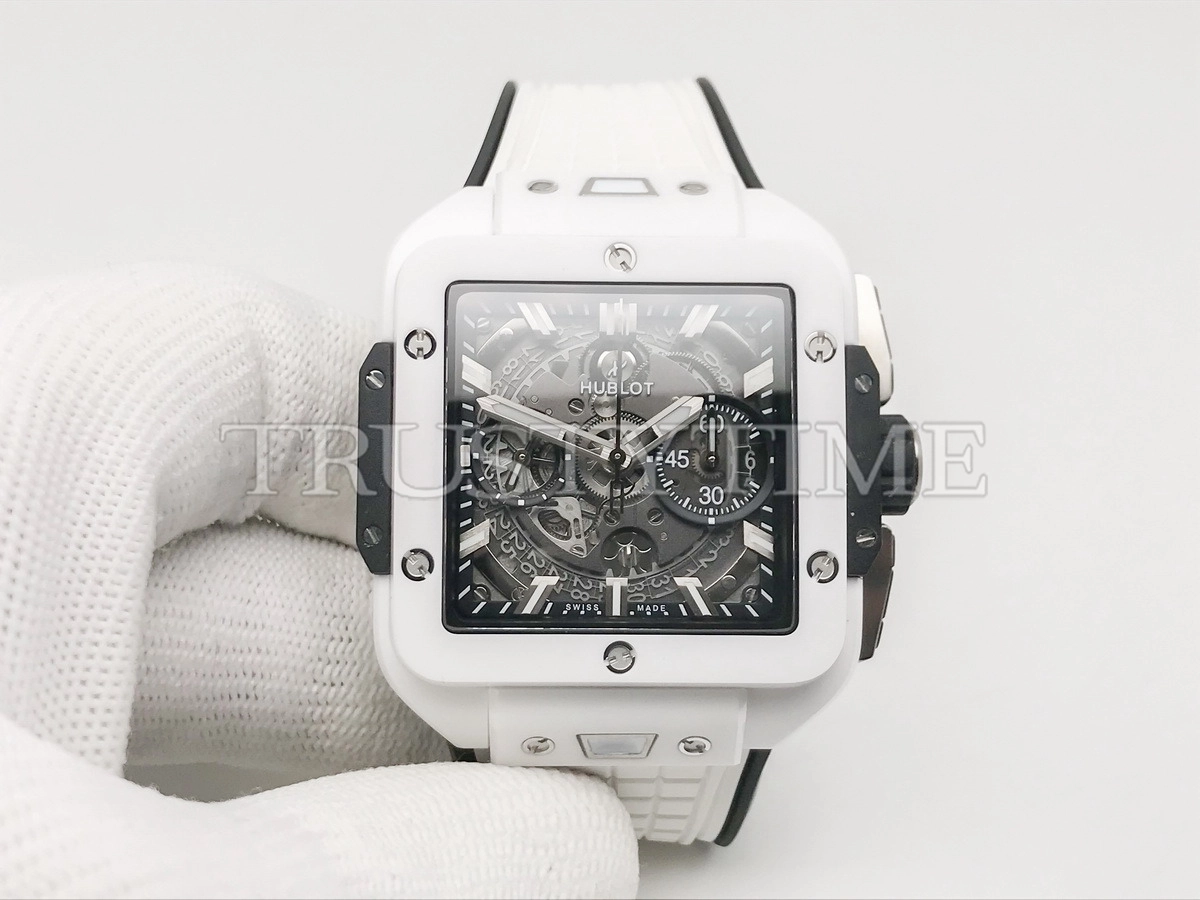 Копия часов Hublot Square Bang Unico White Ceramic 821.HX.0170.RX