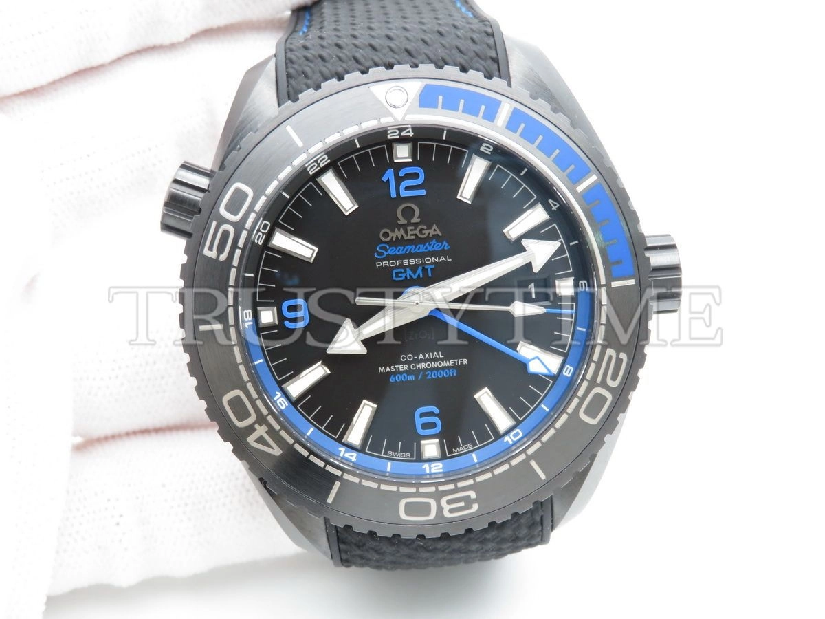 Копия часов Omega Seamaster Planet Ocean 600m Co‑Axial Master Chronometer GMT Deep Black 45,5mm215.92.46.22.01.002