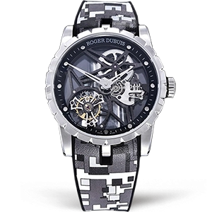 Копия часов Roger Dubuis Excalibur Skeleton Flying Tourbillon Grey