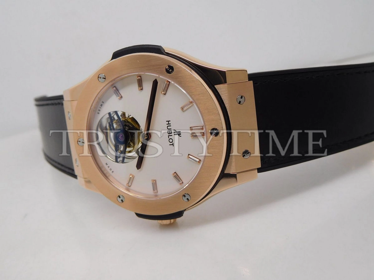 Копия часов Hublot Classic Fusion Tourbillon King Gold Opalin 45mm 505.OX.2610.LR