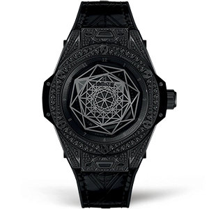 Копия часов Hublot Big Bang Sang Bleu All Black Pave 39mm 465.CS.1114.VR.1700.MXM18
