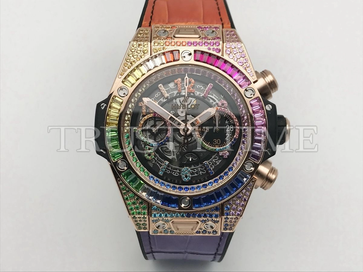 Копия часов Hublot Big Bang Unico Rainbow King Gold 44mm 411.OX.9910.LR.0999