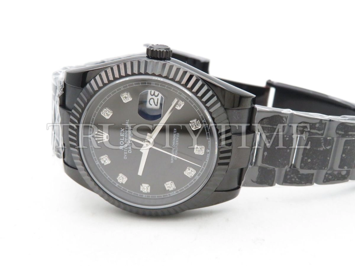 Копия часов Rolex DateJust II 41mm 126300 Black Dial Diamonds