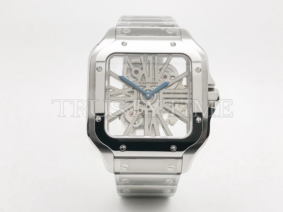 Копия часов Cartier Santos de Cartier Large Skeleton 40mm WHSA0019