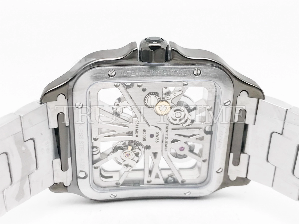 Копия часов Cartier Santos de Cartier Large Skeleton 40mm WHSA0027