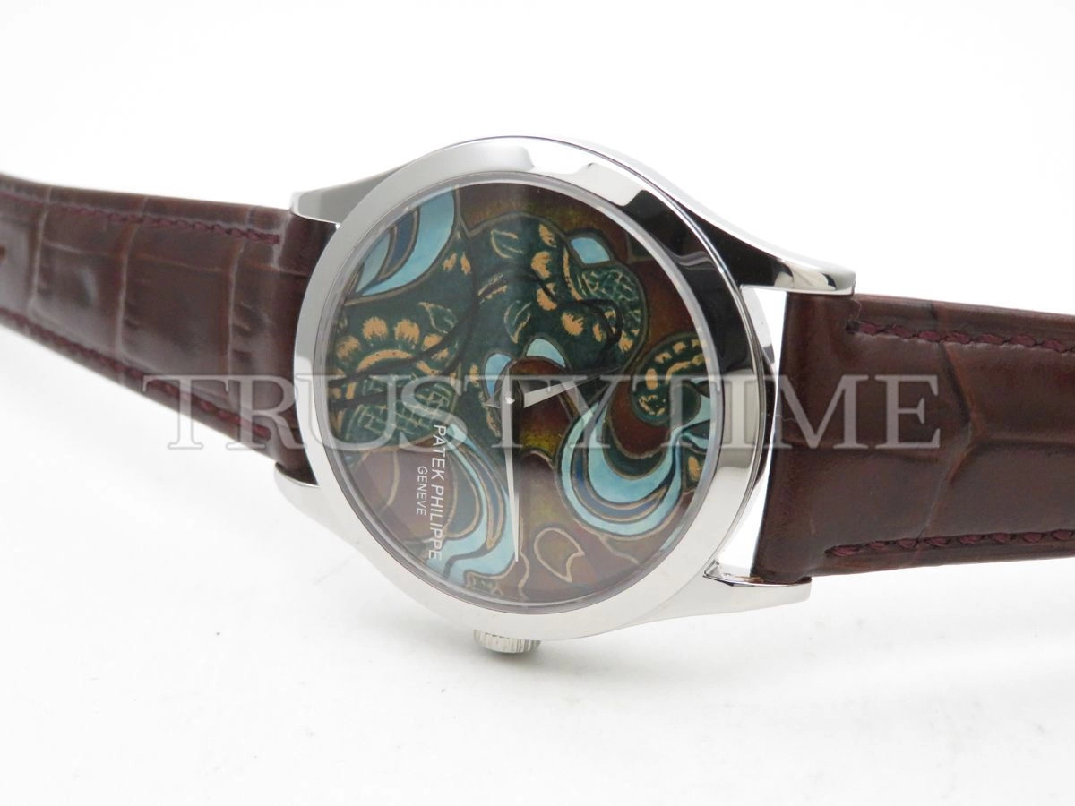 Копия часов Patek Philippe Calatrava Bhutan Textiles 38mm 5077P-103