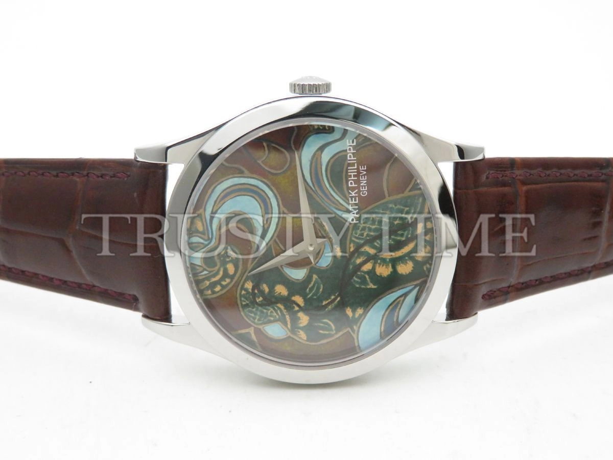 Копия часов Patek Philippe Calatrava Bhutan Textiles 38mm 5077P-103