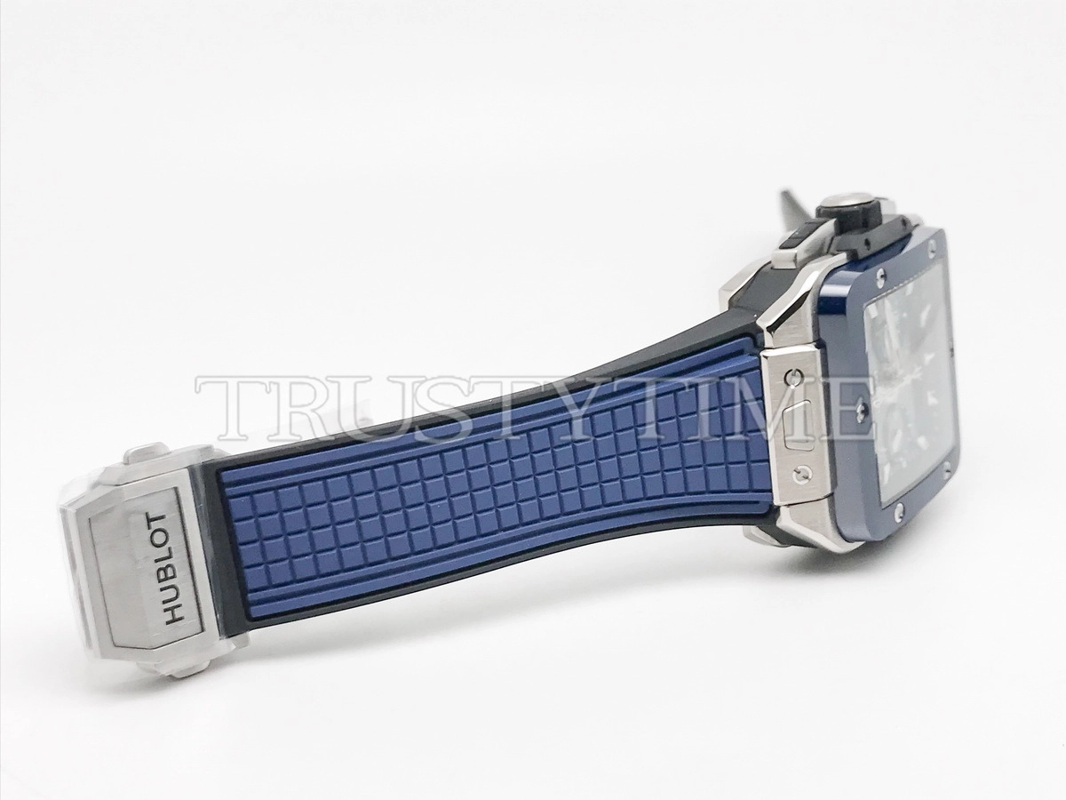 Копия часов Hublot Square Bang Unico Titanium Blue Ceramic 821.NL.5170.RX