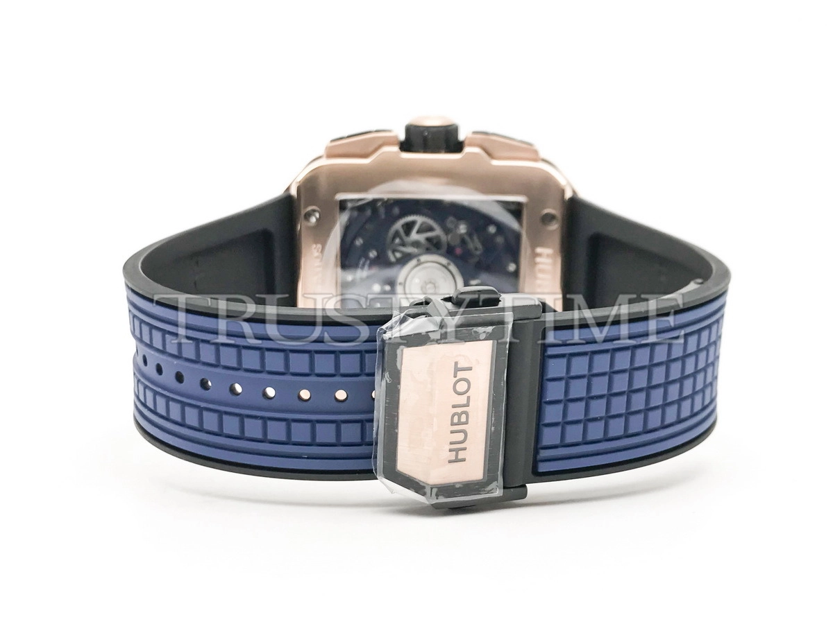 Копия часов Hublot Square Bang Unico King Gold Blue Ceramic 821.OL.5180.RX