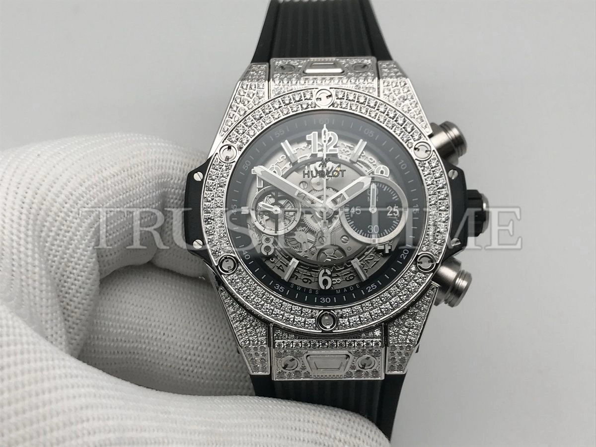 Копия часов Hublot Big Bang Unico Titanium Pave 44mm 421.NX.1170.RX.1704