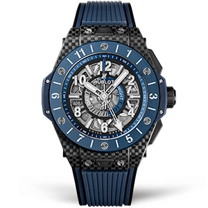 Копия часов Hublot Big Bang Unico GMT Carbon Blue Ceramic 45mm 471.QL.7127.RX