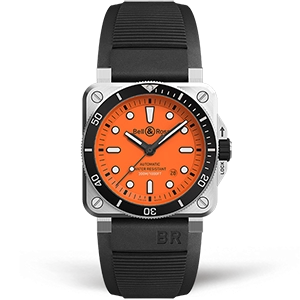Копия часов Bell & Ross BR 03-92 Diver Orange BR0392-D-O-ST/SRB