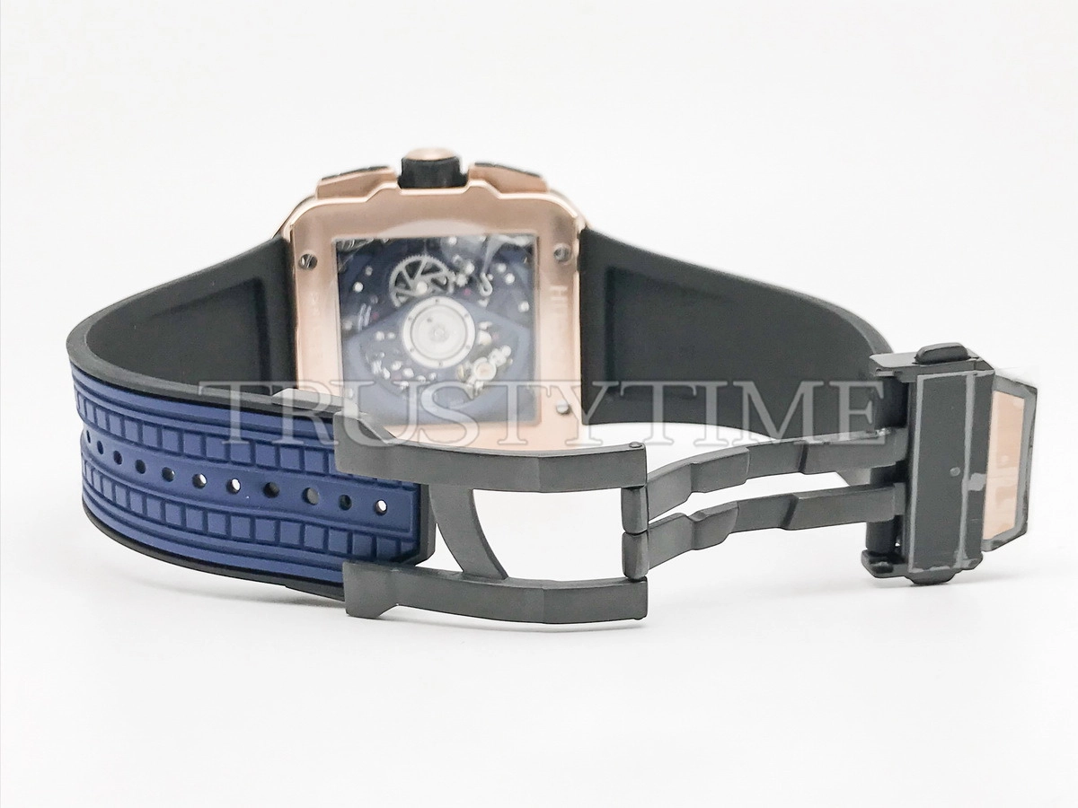 Копия часов Hublot Square Bang Unico King Gold Blue 821.OX.5180.RX