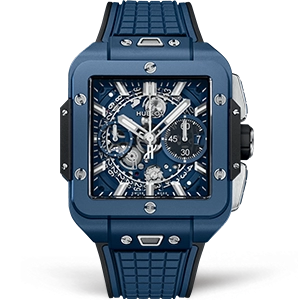 Копия часов Hublot Square Bang Unico Blue Ceramic 821.EX.5170.RX