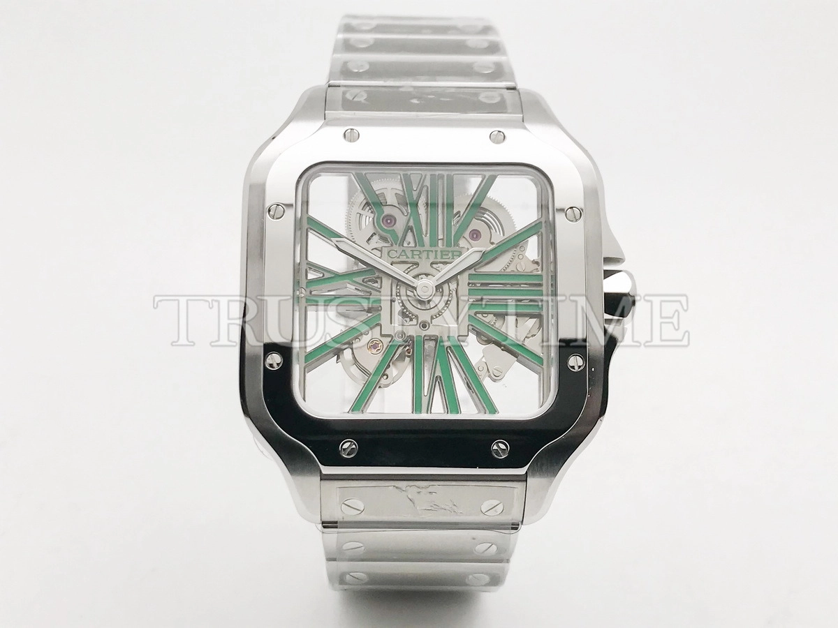 Копия часов Cartier Santos de Cartier Large Skeleton 40mm WHSA0028