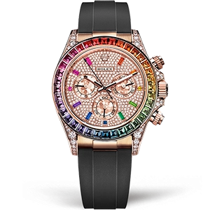 Копия часов Rolex Cosmograph Daytona Rainbow 116595RBOW Dimonds Dial Rubber Strap
