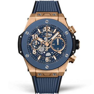 Копия часов Hublot Big Bang Unico King Gold Blue Ceramic 42mm 441.OL.5181.RX