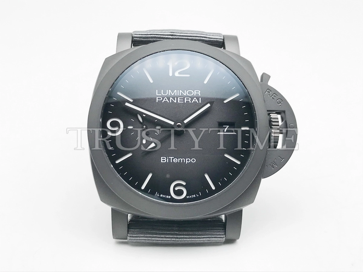 Копия часов Panerai Luminor BiTempo Titanium DLC - New York 44mm PAM01467