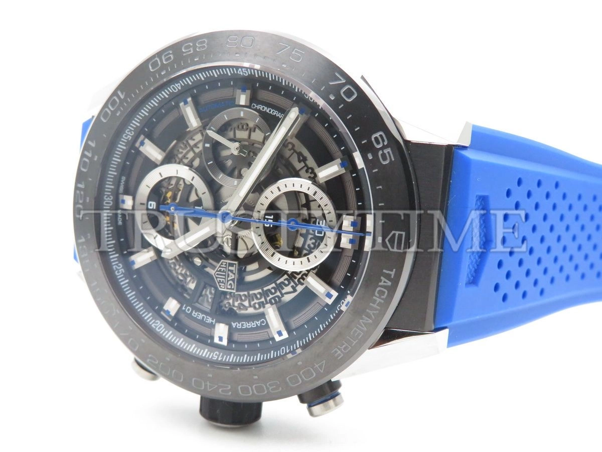 Копия часов Tag Heuer Carrera Calibre HEUER 01 Chronograph 45mm CAR2A1T.FT6052