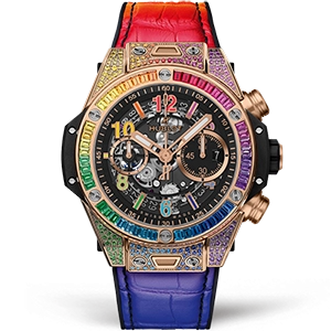 Копия часов Hublot Big Bang Unico Rainbow King Gold 44mm 411.OX.9910.LR.0999