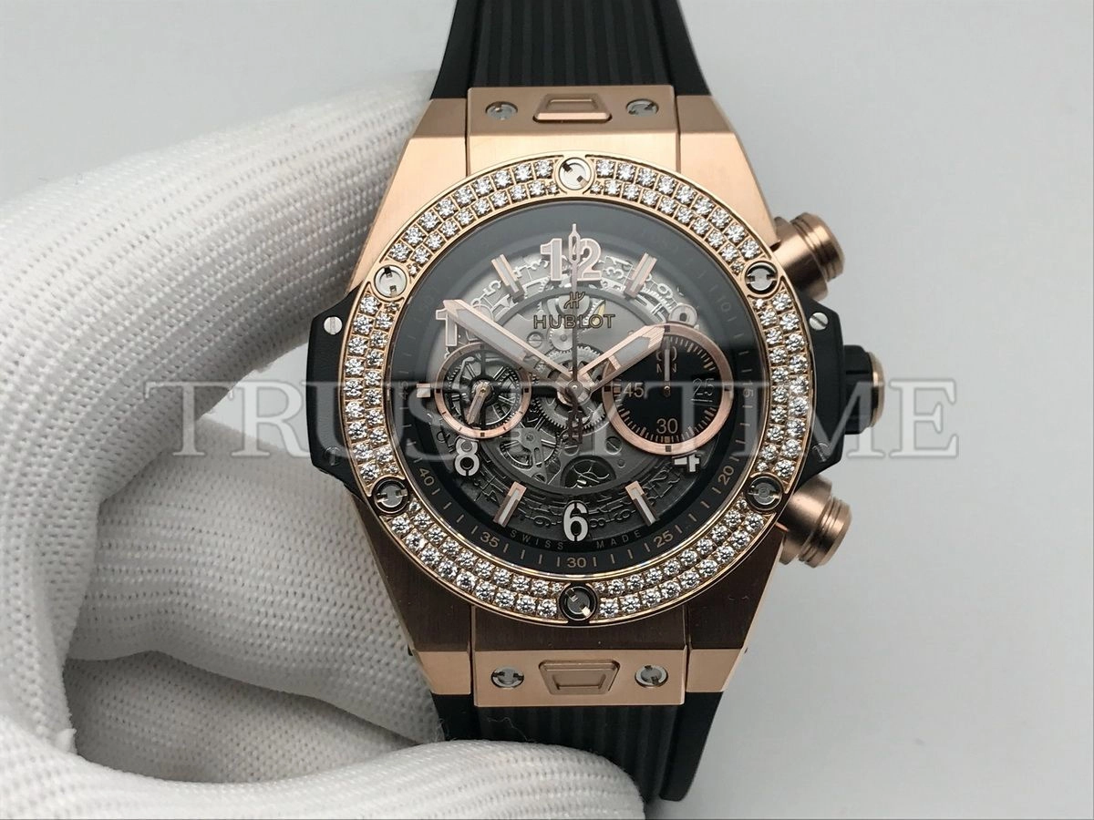 Копия часов Hublot Big Bang Unico King Gold Diamonds 44mm 421.OX.1180.RX.1104