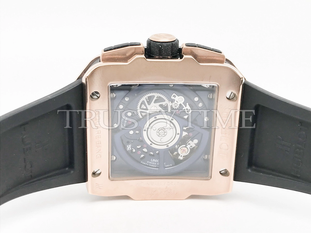 Копия часов Hublot Square Bang Unico King Gold Blue Ceramic 821.OL.5180.RX