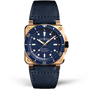 Копия часов Bell & Ross BR 03-92 Diver Blue Bronze BR0392-D-LU-BR/SCA