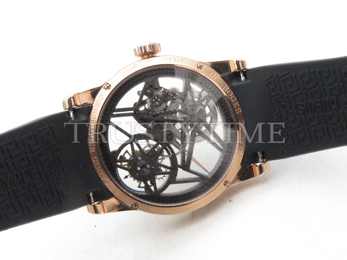 Копия часов Roger Dubuis Excalibur Skeleton Flying Tourbillon Blue
