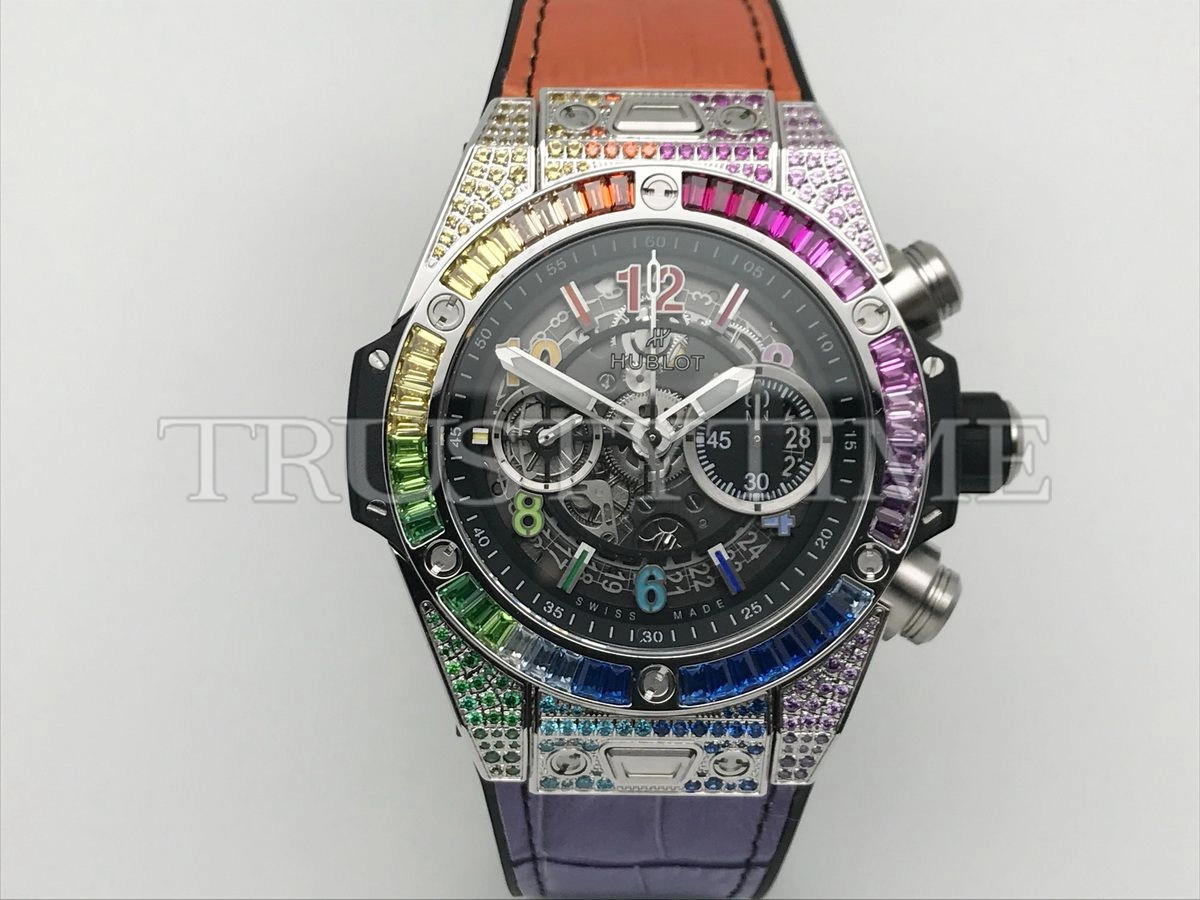 Копия часов Hublot Big Bang Unico Titanium Rainbow 44mm 411.NX.1117.LR.0999